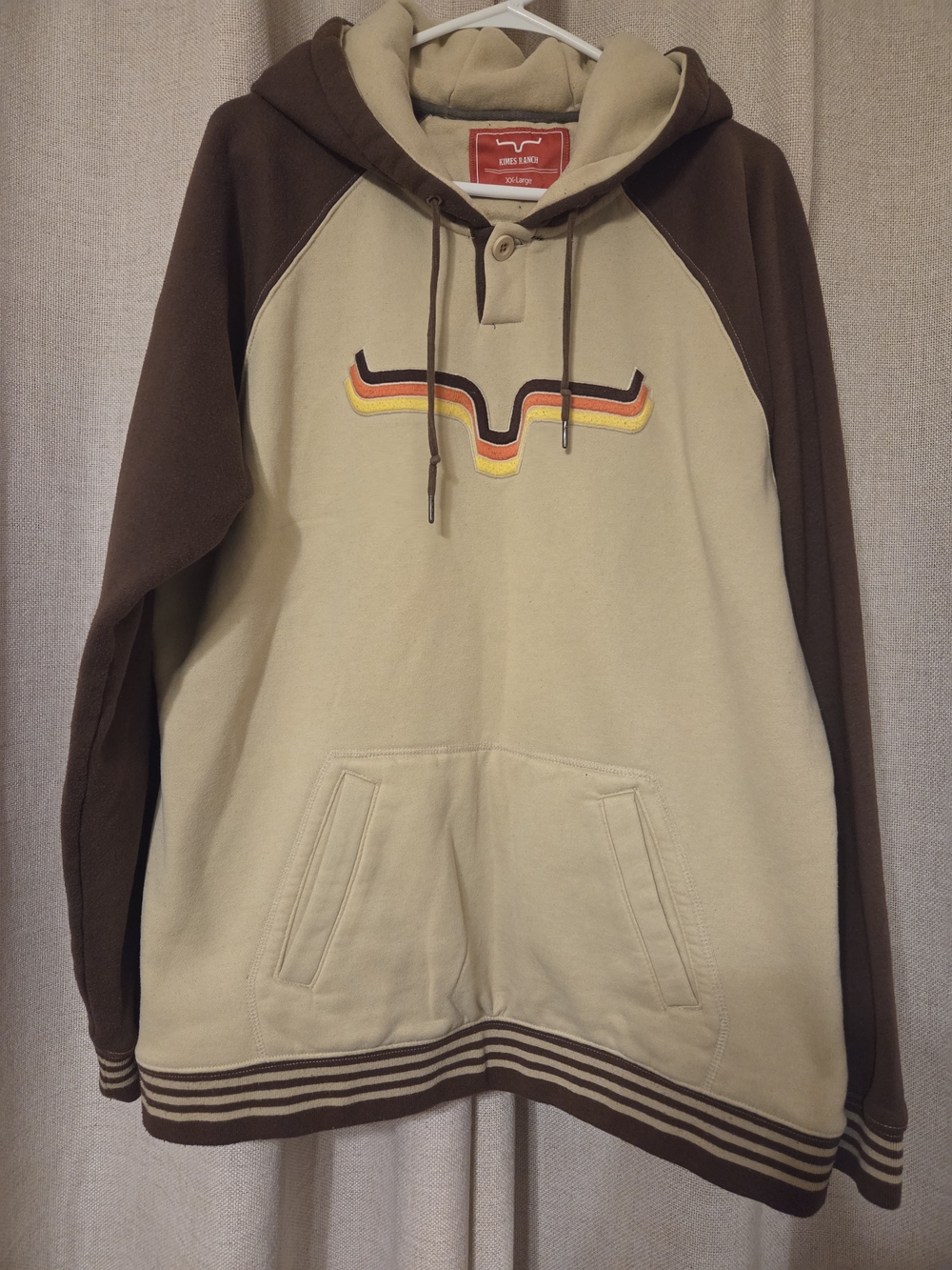 Kimes Ranch Two-Tone Hooded Sweatshirt with Retro Chest Stripe